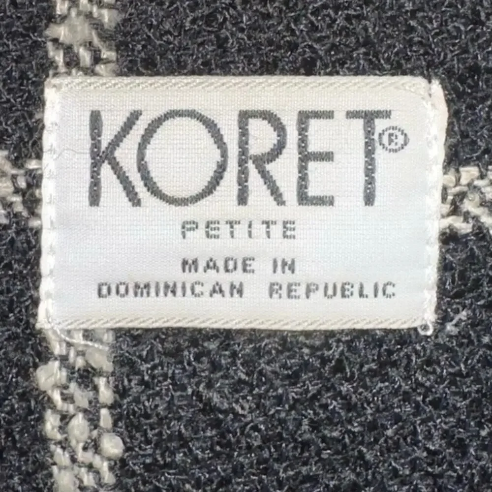 Vintage Koret Wool Blend‎ Blazer 10 Petite Black White Windowpane